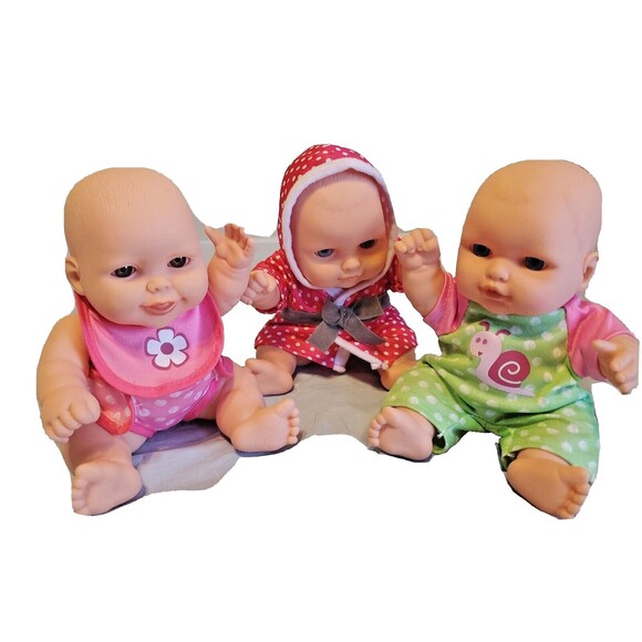 Anatomically Correct  Lot Of 3 Chubby Baby Girls 9" Nice Eyes Doll TR-16 945 - Picture 1 of 16